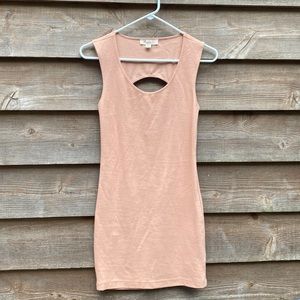 Forever 21 dress back cut out circle  muted peach color